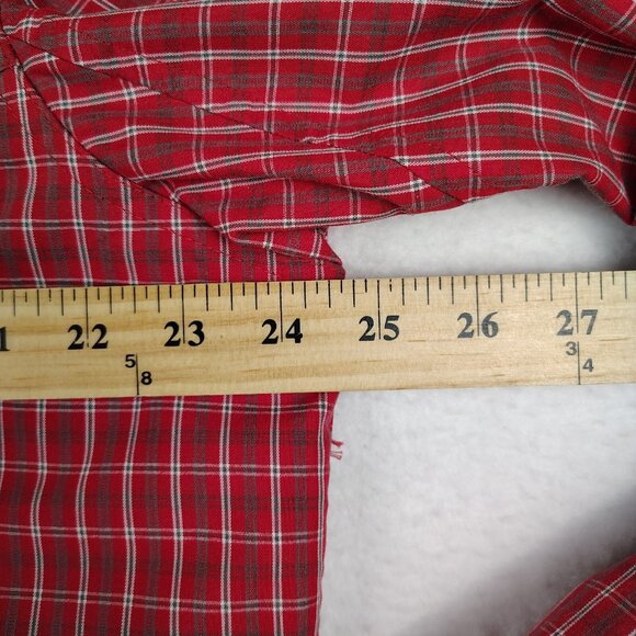Cabelas Red Plaid Button Up Long Sleeve Shirt Mens Large - Picture 10 of 10
